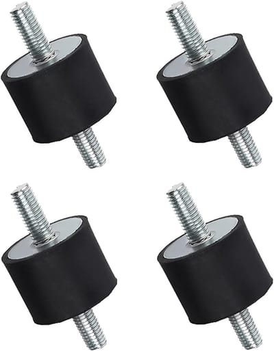 Rubberen schokdemper M0 x 25 - Anti-vibratie silentblok met dubbele schroefbouten