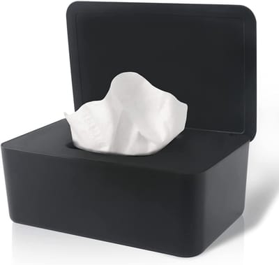 EXCITAT Tissue Box - Masker Opbergdoos - Opbergdoos - Met Deksel - Stofdicht - Geschikt voor Eetkamers en Badkamers - Zwart