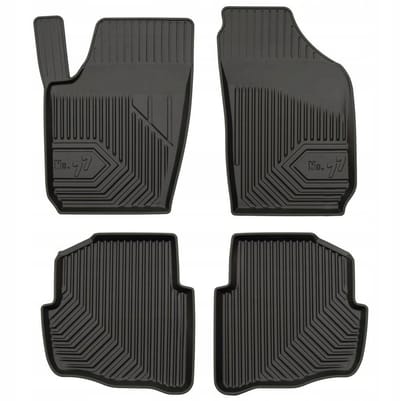 Premium Rubberen Mattenset No.77 - Geschikt voor Seat Cordoba II 2002-2009 - Perfecte Pasvorm - TPE Elastomeer - Zwart - 4-delig - FROGUM