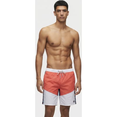 Arena Men's  Team Stripe Bermuda Panel White-calypso Coral-bl Taglia: XXL | Pantaloncini da bagno Outlet | Uomo | Bianco