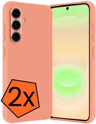 Hoes - 2 Stuks - Geschikt voor Samsung Galaxy A37 - Sterk & Shockproof - Case Siliconen - Back Cover - Telefoon Hoes - Perzik