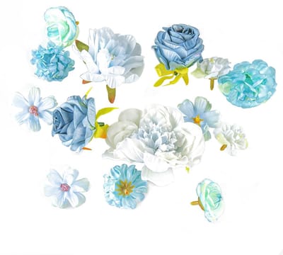 Dailygoods- Bloemhoofdjes 14 Stuks - Kunstmatige Bloemen - Mini Zijde - DIY Huisdecoratie - Allergievrij - Verschillende Maten en Stijlen - Kunstbloemen