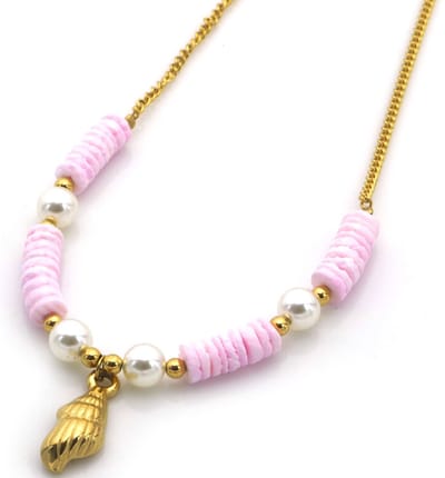 J-E7.1 N074-007G-1 S. Steel Necklace Shell 40-45cm
