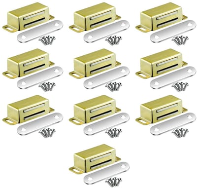 Dailygoods- Magneetsnapper sterke 8 kg - Deurmagneet - Magneetsluiting - Roestvrij staal - 10 stuks - Geschikt voor vochtige omgevingen - Deursluiting