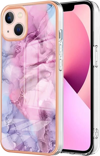 Coverup Hoesje - Geschikt voor iPhone 15 Plus Hoesje - Coverup Marble Design TPU Back Cover - Light Rose