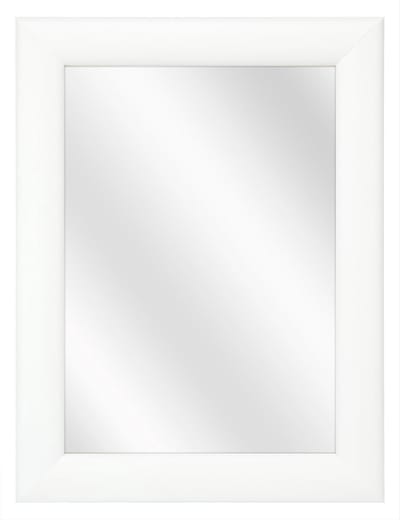 Spiegel met Ronde Houten Lijst - Wit - 30x40 cm