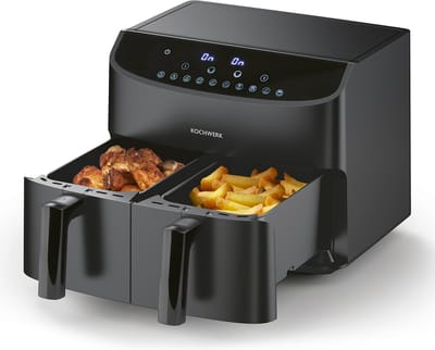 Rachs KOCHWERK heteluchtfriteuse dubbele mand 2x 3.5l - zwart | Airfryer Oven Heteluchtoven