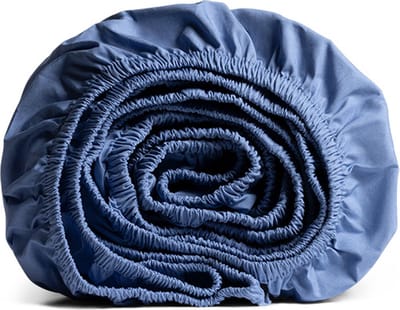Yumeko hoeslaken percal katoen sereen blauw 140x200x30 - Bio, eco & fairtrade