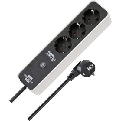 Brennenstuhl 1153230621 Stekkerdoos Zwart, Wit Randaarde stekker 1 stuk(s)