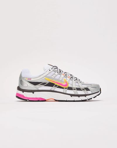 Nike P-6000 Sneakers Dames - White/Laser Fuchsia-Mtlc Platinum
