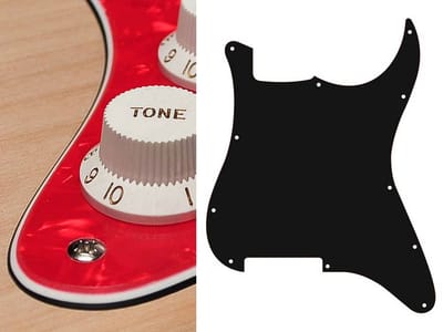 Boston ST-300-PR pickguard, Stallion, no holes (only screw holes), 3 ply, pearl red