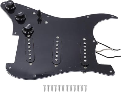 Premium Loaded Pickguard voor ST Elektrische Gitaar - Hoogwaardige Geluidskwaliteit, ABS en Aluminium, Zwart