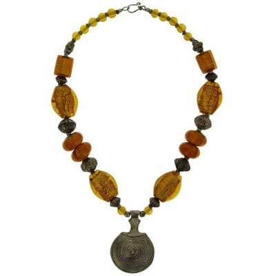 Behave - Ketting Dames - Tribal Stijl - Glaskralen Met Hanger - 54 cm