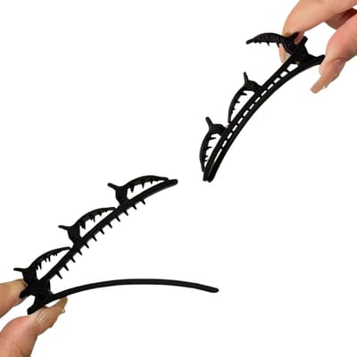 - 2 stuks 9,5 cm lange haarspelden - zwart - haarspelden van duurzaam kunststof - haaraccessoires voor vrouwen en meisjes - licht, elegant en praktisch