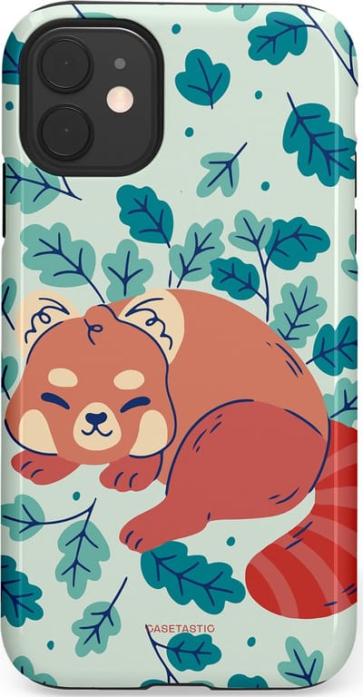 Casetastic Hoesje Geschikt voor Apple iPhone 11 - Stijlvolle Beschermende Duo-layer Case - Rode panda avonturen