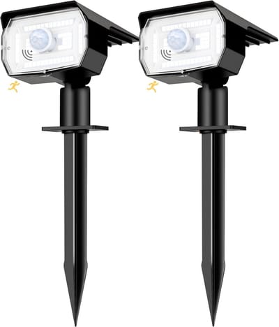Nipify Zonnelampen voor Buiten Met Bewegingsmelder, 2 Stuks, 3 Modi, IP65 Waterdicht, 6500K Koudwit, Tuinverlichting op Zonne-energie