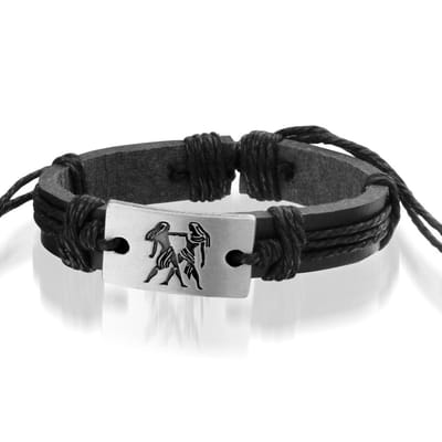 Montebello Armband Tweeling - PU Leer - Metaal - Horoscoop - Verstelbaar