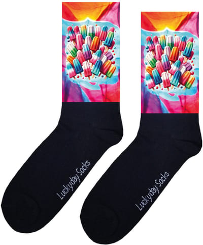 Luckyday Socks - Unisex sokken - waterijsjes - cadeau sokken - Maat 37-44