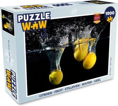 Puzzel Citroen - Fruit - Stilleven - Water - Geel - Legpuzzel - Puzzel 1000 stukjes volwassenen
