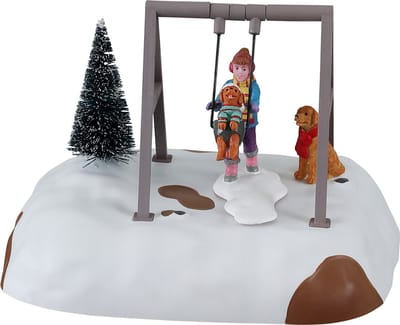Lemax - 'Puppy Gets A Swing Ride' - Figuur met animatie - Exclusief adapter (werkt ook op batterijen)