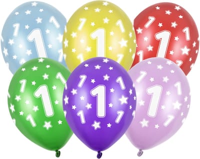 Verjaardag feest ballon - leeftijd 1 jaar - 24x stuks - ballonnen met sterretjes