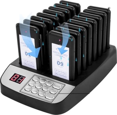 Oproepsysteem horeca - 500 meter - Pager - Restaurant pieper - Draadloze Buzzer systeem - 16 Stuks