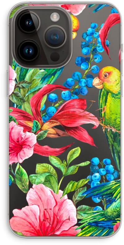 Case Company® - Hoesje geschikt voor iPhone 14 Pro Max hoesje - Papegaaien - Soft Cover Telefoonhoesje - Bescherming aan alle Kanten en Schermrand
