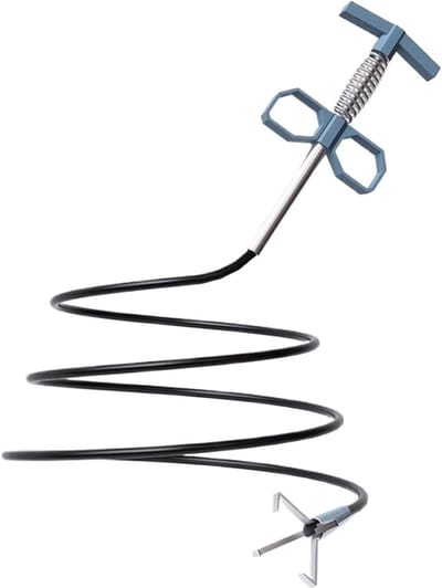 Afvoer Ontstopper - Pijpenreiniger Spiraal - Verstopping Verwijderen - Buigbare Staalstructuur - 156 cm Lengte - Zilver