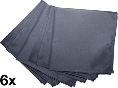 Wicotex - Servetten Polyester 40x40cm Donkergrijs 6 stuks