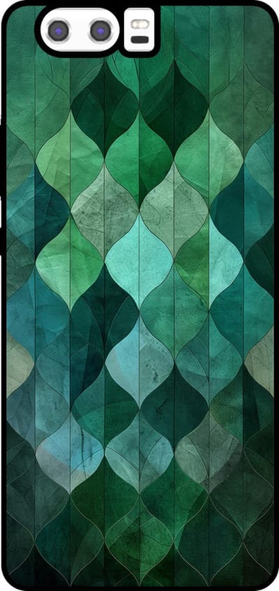 Smartphonica Telefoonhoesje Geschikt voor Huawei P10 met groene bladeren opdruk - TPU backcover case green leafs design geschikt voor Huawei P10