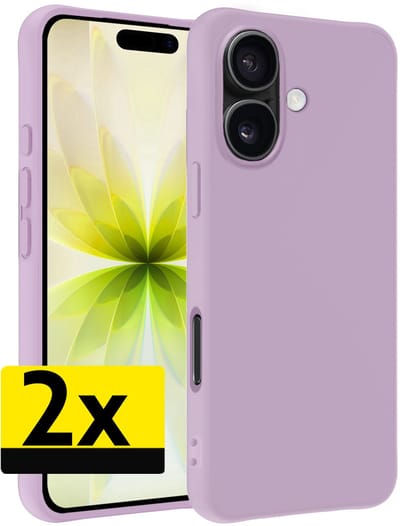 Hoesje - 2 Stuks - Geschikt voor Apple iPhone 17 - Sterk & Shockproof - Case Siliconen - Back Cover - Telefoon Hoes - Telefoonhoesjes - Lila