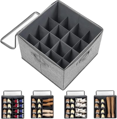 Schoenenorganizer - Ruimtebesparend - Grijs - 16 Rasters