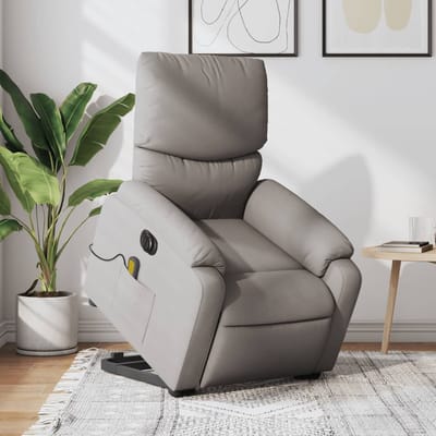 vidaXL - Sta-op-massagestoel - elektrisch - verstelbaar - stof - taupe