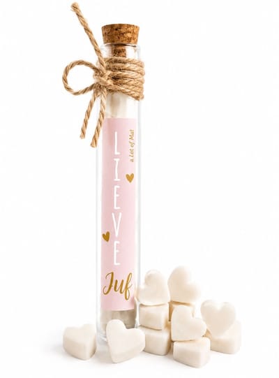 Juf Cadeau Met Zeephartjes - Lieve Juf Glazen Tube - a Lot of Mat