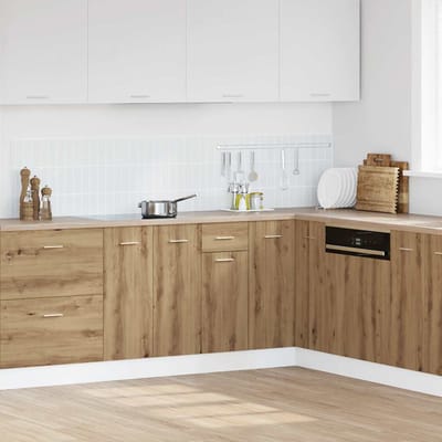 vidaXL - Onderkast - met - lade - Lyon - 30x46x81,5 - cm - bewerkt - hout - artisanaal - eiken