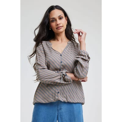 DIDI Blouse Nilly Sand With Pure Print Größe: 34 | Longsleeves Outlet | Damen | Braun
