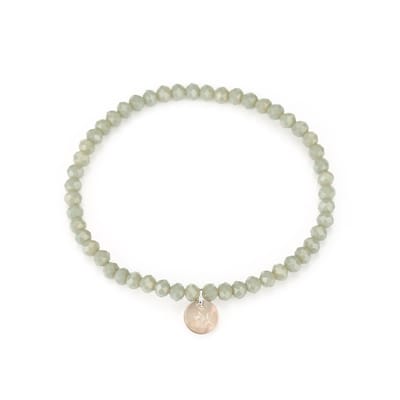 Armband met licht grijze kraaltjes