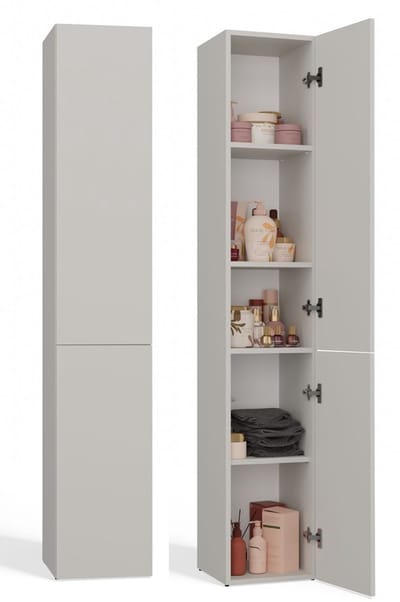 Badkamermeubel -kolomkast met 4 legplanken Creme