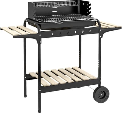Premie Houtskool barbecue - Grilloppervlak 53x34cm - BBQ voor kamperen, buiten, tuin - Zwart