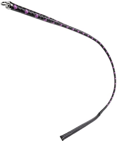 RISE - BDSM Zweep - Feather Slim Single Tail - Zwart/Paars