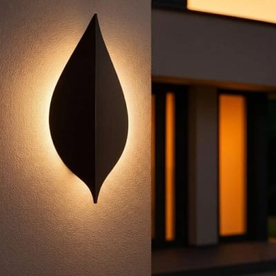 KS Verlichting - wandlamp - Leaf - zwart - LED - 3000K - IP65 - design - aluminium - muurlamp - buitenlamp