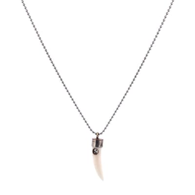 IbizaMen - Heren ketting - ballchain RVS - tand yin yang - 74cm