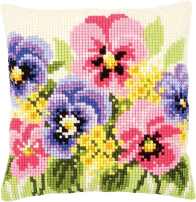 Borduurpakket Kussen - Handwerkpakket Sierkussen - Zelf Maken Knutselen - Voorbedrukt Stramien - 40 x 40 cm - Multicolor