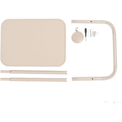 Table de lit pliable avec plateau TV et plateau repas, 3 réglages de hauteur, inclinaison multi-angles, magnétique white
