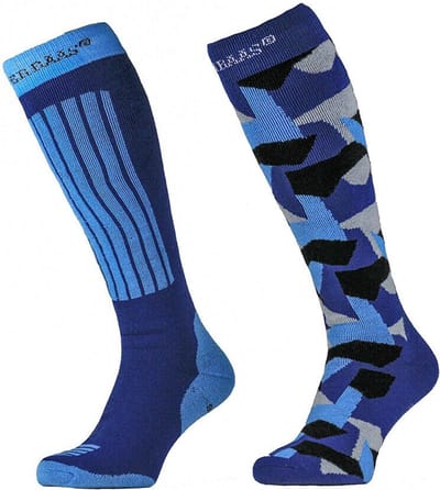 Poederbaas Wintersportsokken - Maat 39-42 - Unisex - blauw/grijs/zwart