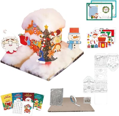 Kerst Knutselpakketten - Handgemaakt Pakket - Feestdagen Decoratie - Interactieve Graffiti Set - 33 x 27 x 4 cm