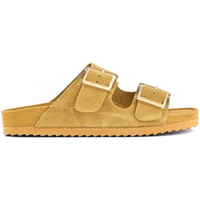 Platte sandalen Colors of California Cow suede bio with two buckles
