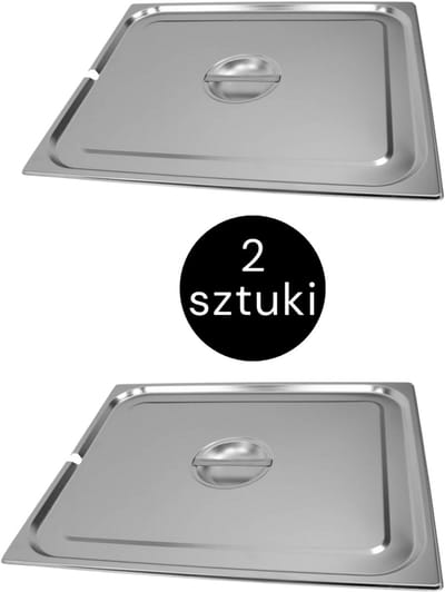 MEGA-M Gastronorm Deksel met lepeluitsparing - GN 2/1 Set van 2 stuks - 650x530 mm - RVS