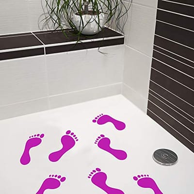 Antislip stickers voor douches en badkuipen - 8 gekleurde voetafdrukken - Slipklasse C