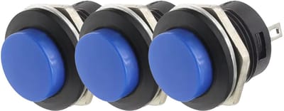 ProRide Drukknop Pulsschakelaar R13-507 - 16mm Inbouw - 250V/3A - Normally Open - Blauw - 3 stuks